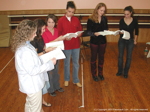 Tampa indie film actors reading a scene.