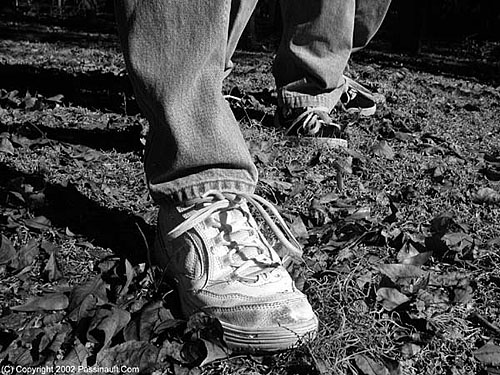 Walk carefully! I love this angle. Here, I was testing a camera angle for the opening scene of Reverence with my actors.