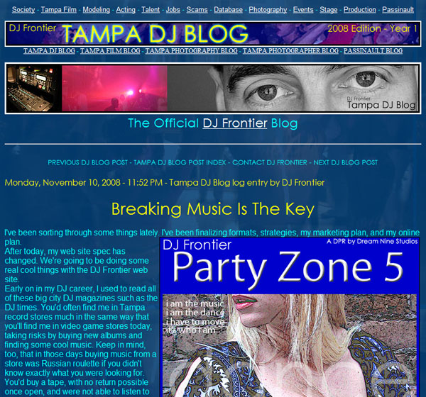 My brand new Tampa DJ Blog is also proving to be very popular. It will be one of my best blogs in 2009.